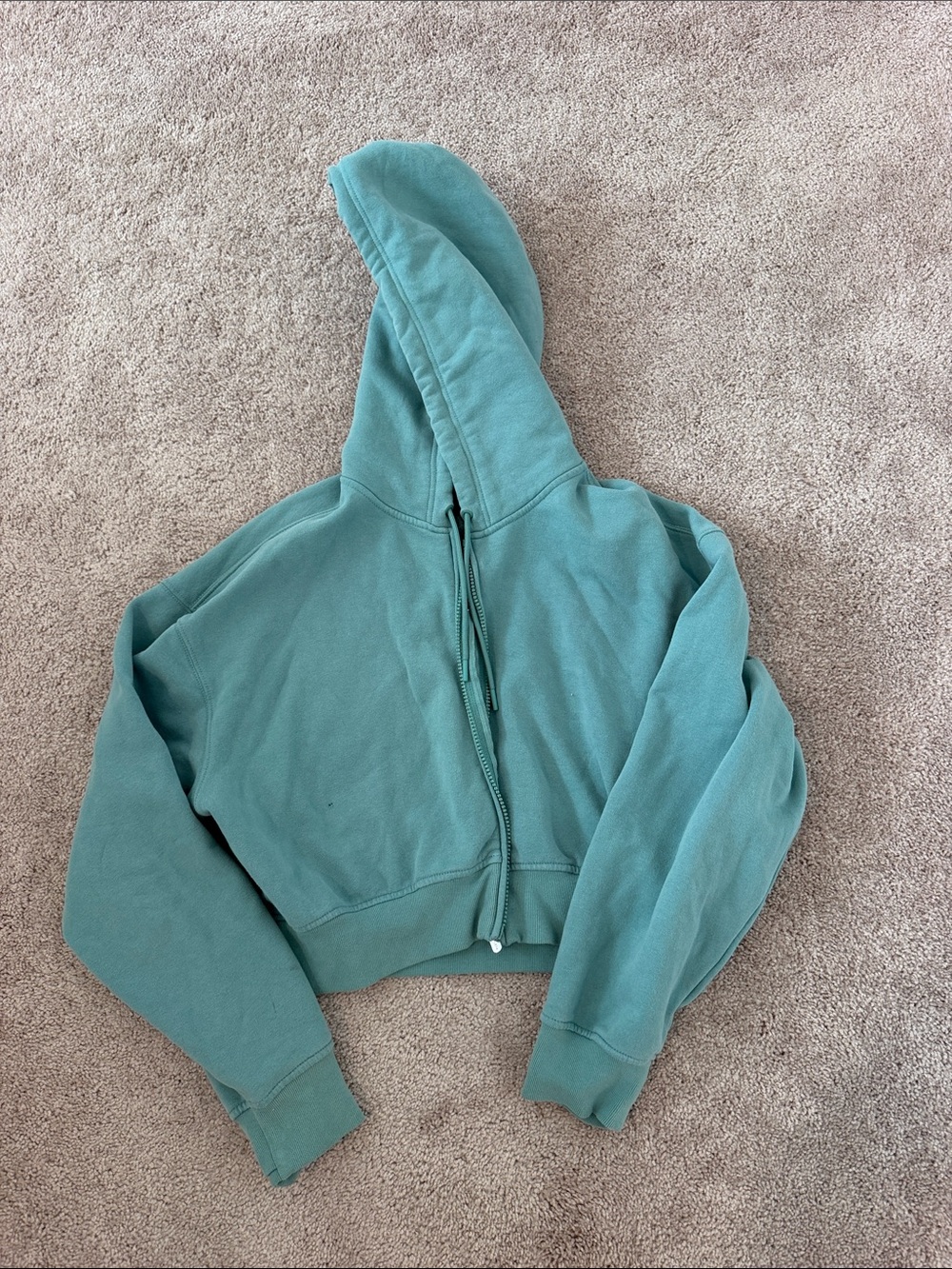 Athleta Cropped Teal Green Hoodie